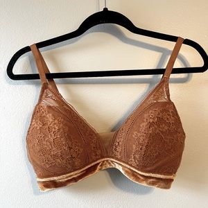 Auden Rust Lace and Velvet Bralette